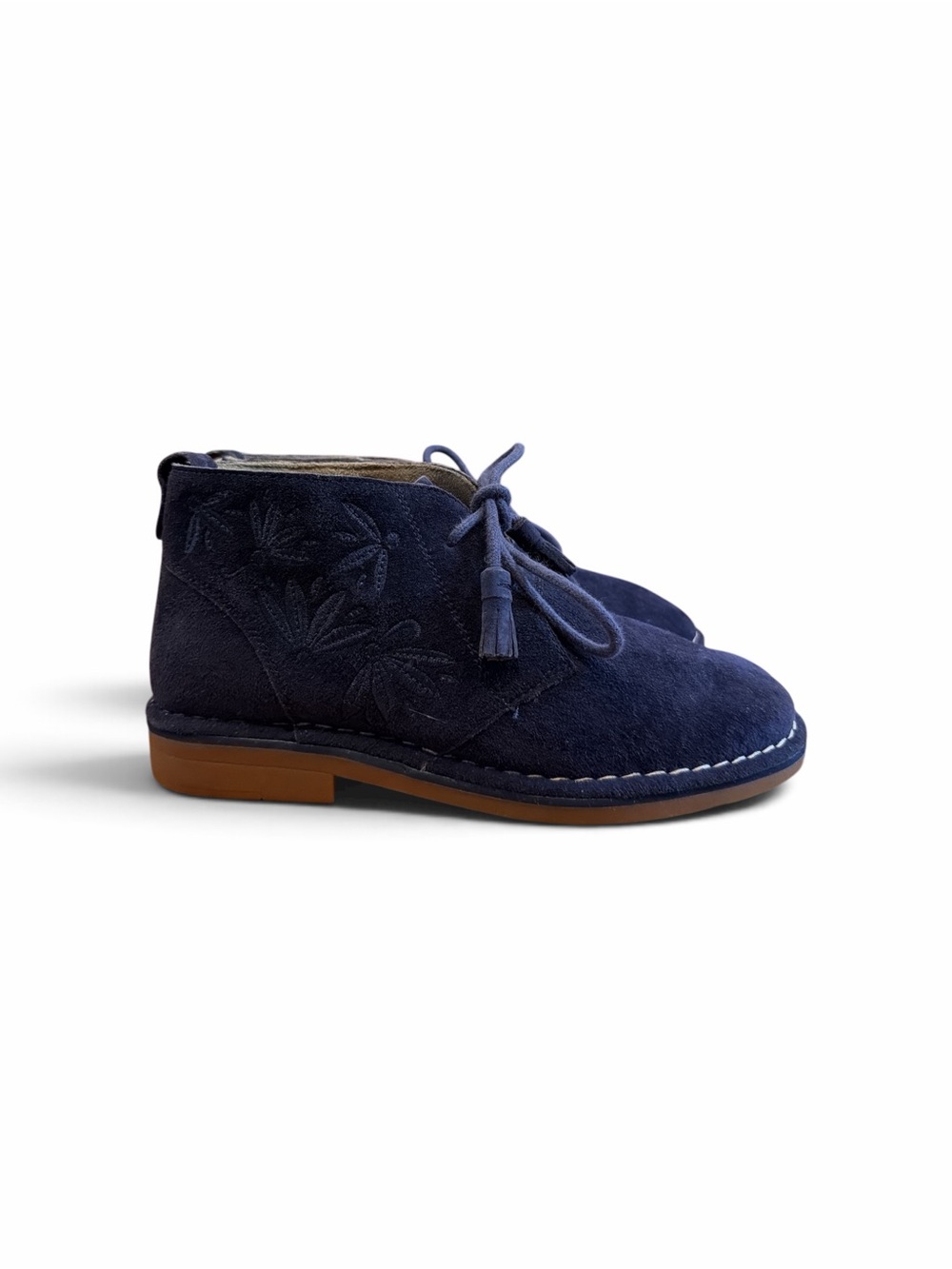 Hush Puppies Blue Suede Loafers with Cream Insole - Picture 2 of 6